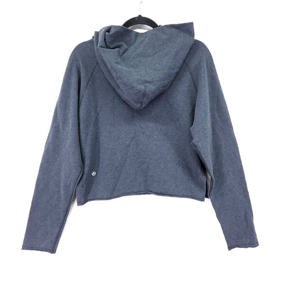 Lululemon Crop Hoodie Womens Size 10 Cut Off Hem Heathered Gray - Picture 2 of 13
